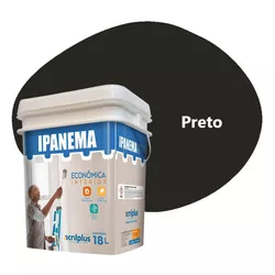 TINTA ECONÔMICA IPANEMA PRETA 18 LTS ACRILPLUS - Rabelo Materiais Para Construção