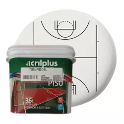 TINTA PISO FLEX BRANCO 3,6 LTS ACRILPLUS - Rabelo Materiais Para Construção
