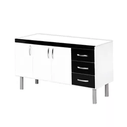 ARMÁRIO TÓQUIO 144,2CM PRETO 539415 A.J.RORATO - Rabelo Materiais Para Construção