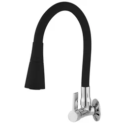 TORNEIRA COZINHA PAREDE FLEX DUCHA PRETA C-65 1/4V... - Rabelo Materiais Para Construção