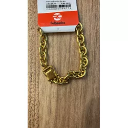 Pulseira Cadeado Gaveta Trava Dupla Banhado A Ouro... - RC JOIAS BY RUDI