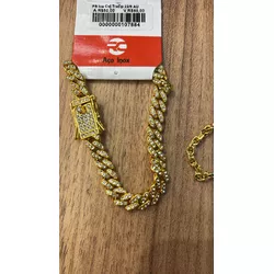 Pulseira Cravejada Trava Dupla Banhado A Ouro 18K ... - RC JOIAS BY RUDI
