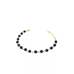 Pulseira Bola Preta Banhado A Ouro 18K - 000000005... - RC JOIAS BY RUDI