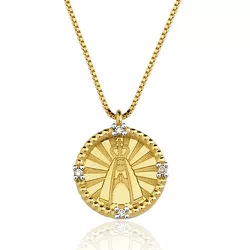 Gargantilha Nossa Senhora Aparecida de Ouro 18k com Brilhantes - 0613512002 - RDJ Joias