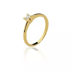Anel Solitário em Ouro 18k com Brilhante de 15 pontos - 0800272015 - RDJ Joias
