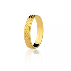 Alianças de Casamento em Ouro 18K Xadrez 4.0mm - 7501222000 - RDJ Joias