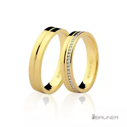 Aliança em Ouro 18K Retangular com Friso 9.8g e 4.0mm - 7502532000 - RDJ Joias
