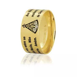 Anel em Ouro 18k com Oração Ave Maria 8.0g 6.0mm - 7603272001UN - RDJ Joias
