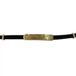 Pulseira Oração Anjo da Guarda em Ouro com Brilhantes e Silicone - 97941515 - RDJ Joias