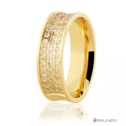 Alianças de Ouro 18k com Brilhantes Côncava 13g 5.9mm - 7610262049 - RDJ Joias