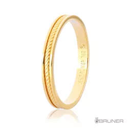 Alianças de ouro 18k Frisadas Preço Baixo 5.2g e 3.0mm - 7503322000 - RDJ Joias