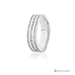 Alianças de Ouro Branco 86 Pts. Brilhantes 12.5g 5.5mm - 7609251086 - RDJ Joias