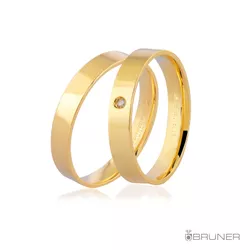 Alianças de Ouro Retangular com Brilhante 6.0g e 3.5mm - 7609072001 - RDJ Joias