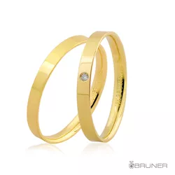 Alianças em Ouro 18k Glow Anatômica Lisa 4.0g e 2.5mm - 7603512001 - RDJ Joias