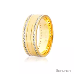 Alianças em Ouro 18k Glow com Brilhantes 13.8g e 7.0mm - 7605622050 - RDJ Joias