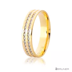 Alianças em Ouro 18k Glow com Brilhantes 6.7g 4.5mm - 7603282018 - RDJ Joias