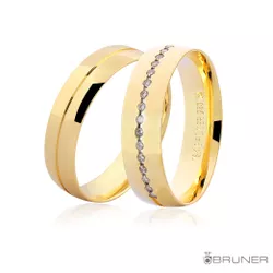 Alianças em Ouro 18k Polida com Brilhantes 8.6g 5.0mm - 7605532010 - RDJ Joias