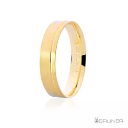 Alianças em Ouro 18k Reta com Friso Lateral 5.0mm - 7505562000 - RDJ Joias