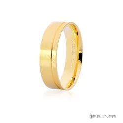 Alianças em Ouro 18k Reta com Friso Lateral 9.5g - 7505572000 - RDJ Joias