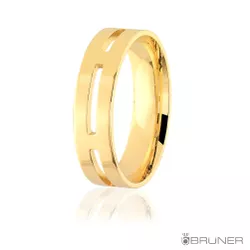 Alianças em Ouro 18k Retangular Vasada 10.0g 5.0mm - 7510242000 - RDJ Joias