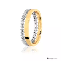 Alianças em Ouro 18k Vasada com Aro de Brilhantes 7.6g - 7610254028 - RDJ Joias