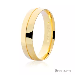 Alianças em Ouro Abaulada com Friso Central 9.0g 5.0mm - 7505532000 - RDJ Joias