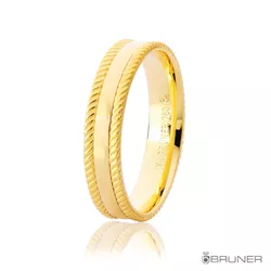 Alianças em ouro e Fios Trançados Laterais 7.8g 4.5mm - 7503342000 - RDJ Joias