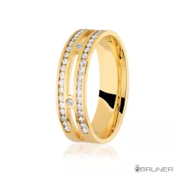 Alianças em Ouro Retangular Vasada de Brilhantes 10g - 7610242027 - RDJ Joias