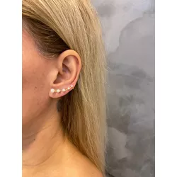 Brinco em ouro 18k de Pérolas Dégradé com 2,8g - BR008122-8 - RDJ Joias
