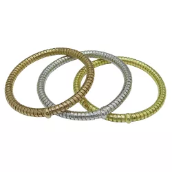 Bracelete em Ouro 18k de Mola Três Cores 27.0g 6.0mm - JRD0076226-6 - RDJ Joias