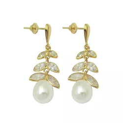 Brinco em Ouro 18k de Pérolas Pendurar 2.4g 30.0mm - J02000118 - RDJ Joias