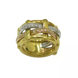 Anel em Ouro Maciço Largo com Brilhantes 19.6g 13mm - JRD0540119-6 - RDJ Joias