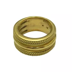 Anel em Ouro 18K Maciço Especial Frisado 15.5g e 11mm - JRD0550115-4 - RDJ Joias