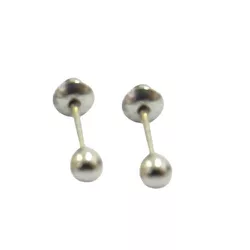 Brinco de Ouro Branco bolinha Recém Nascido 2,5mm - J00200376 - RDJ Joias