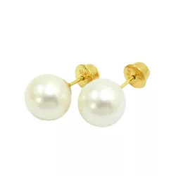 Brinco em ouro 18k com Pérolas de 10mm - J00200411 - RDJ Joias