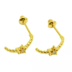 Brinco em Ouro Infantil com Brilhantes - J00200625 - RDJ Joias