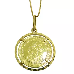 Pingente Moeda Libra Esterlina em Ouro 18k - J01200128 - RDJ Joias