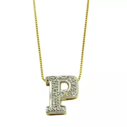 Pingente de ouro 18k Letras com Brilhantes - J01500235 - RDJ Joias