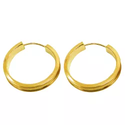 Brinco de Argola em Ouro Polida e fosca com 18mm - J01800926 - RDJ Joias