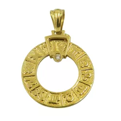 Mandala Signos do Zodíaco em Ouro 18k com Brilhante - J01900147-6 - RDJ Joias