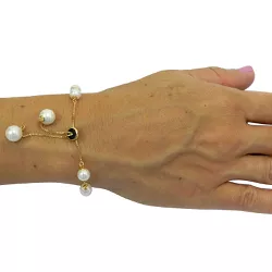 Linda Pulseira De Perolas Fabricada em Ouro 18K 0,750 - J02000530 - RDJ Joias