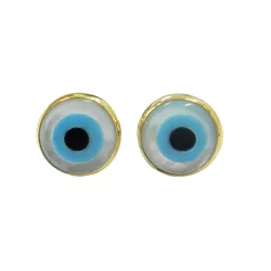 Brinco em Ouro 18k Olho Grego com 8.7mm - J02100418 - RDJ Joias