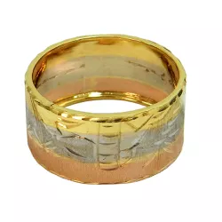 Anel Escrava em Ouro 18K 750 Três Cores 10.0mm - J027-013cores - RDJ Joias