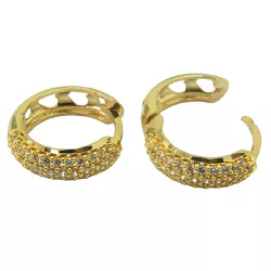 Argolas em Ouro 18k 0,750 com Zircônias - J03002179 - RDJ Joias