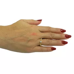 Anel de Ouro Meia Aliança Solitário de Zircônia 4.0mm 2.0g - J03002914 - RDJ Joias