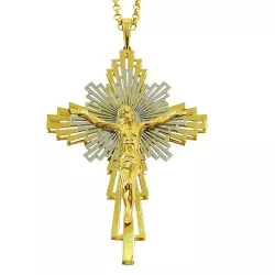 Crucifixo em Ouro 18k Misto Vazado Grande 59.5x37.4mm - J03100897-8 - RDJ Joias