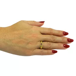 Anel em Ouro 18k com Brilhantes e Rubi 2.8g e 5.5mm - J03300072 - RDJ Joias