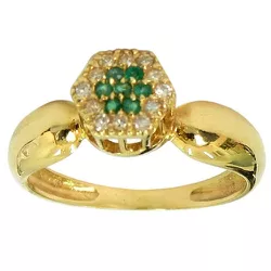 Anel de Ouro 18K Sextavado com Brilhantes 2.6g 7.0mm - J03300988 - RDJ Joias