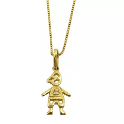 Pingente em ouro 18k Menino com Brilhante - J03301245 - RDJ Joias