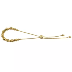 Pulseira em Ouro 18k Regulável com Bolinhas Diamantadas - J048005915-9 - RDJ Joias